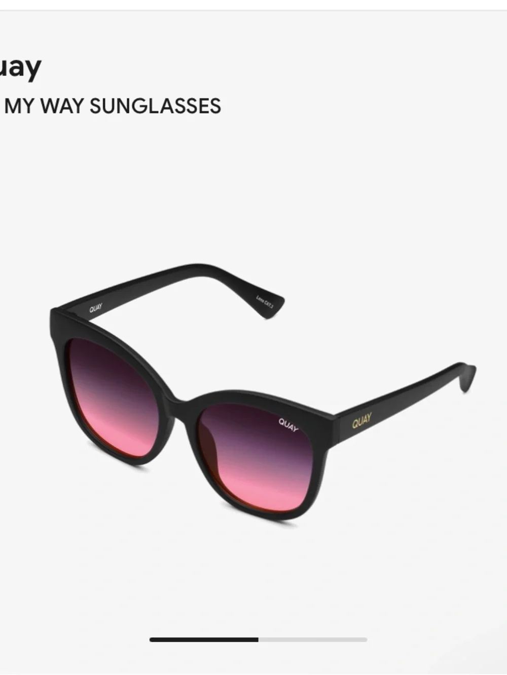 Rare Quay Australia It's My Way Sunglasses Matte Black Pink Fade
